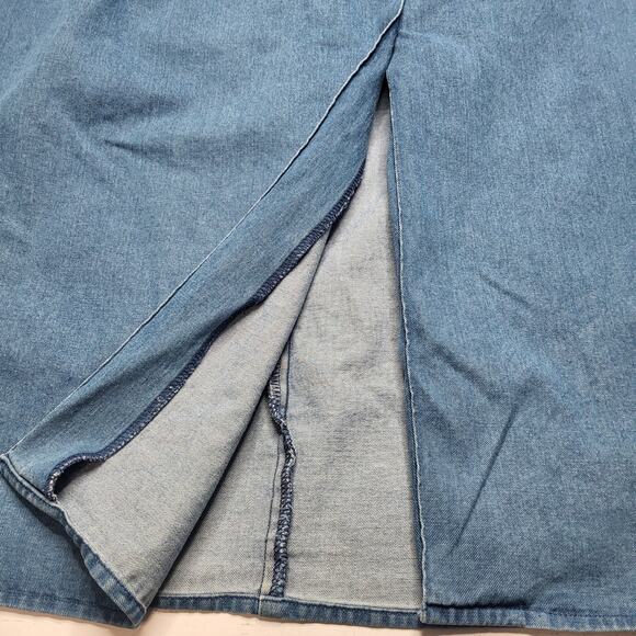 Frontier Classics Molly Maxi Skirt Denim Jean Western Pleated Prairie Large 14 - Picture 6 of 8